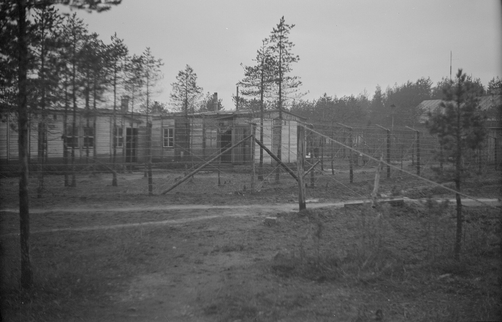 Лагерь военнопленных № 9 на острове Айос, общий вид, 11 ноября 1943 года. Фото военного фотографа Нийло Хеландера.